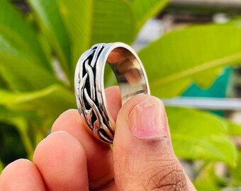 Handmade 925 Sterling Silver Anxiety Spinner Ring: Unisex Meditation Jewelry