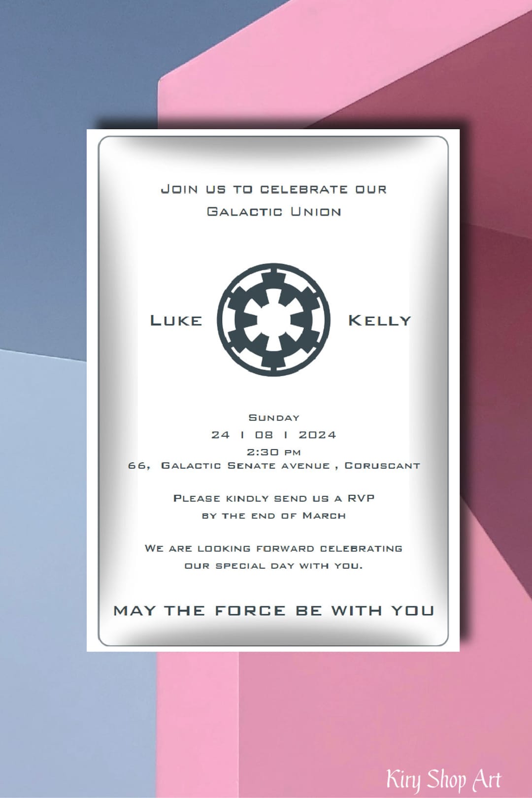 Star Wars Wedding Invitation Template Editable & Printable L Editable