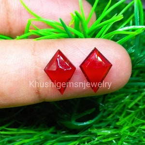 Lab Red Ruby Gemstone Loose Kite Pair Fancy Cut Faceted For Couple Ring Stud Earring Pendant Top Quality Sandstone Jewelry Making Gift