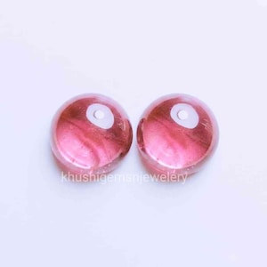 Lab Pink Sapphire Round Cabochon | Flat Back Soft Light Pink Loose Gemstone 5mm to 20mm |Corundum for Jewelry Making