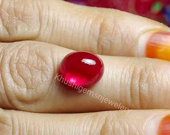 Lab Rubin Oval Glatte Cabochon Corundum Rot Lose Edelstein Schmuck 5 x 4 m-20 x 14 mm benutzerdefinierte Tiefe zur Verfügung stellen