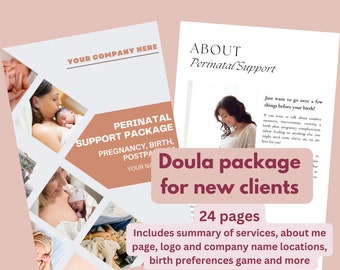 Doula Client Package Digital Download for birth professionals, doulas, private nurses.