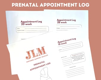 Prenatal/Pregnancy Appointment Log with Tips