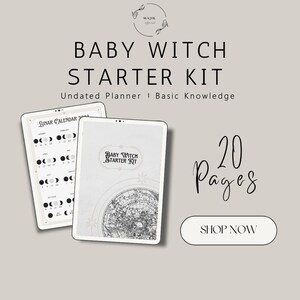 Baby Witch Starter Kit - Printable Grimoire Pages, For Beginning Witches PDF A4 US Letter Size Instant Download