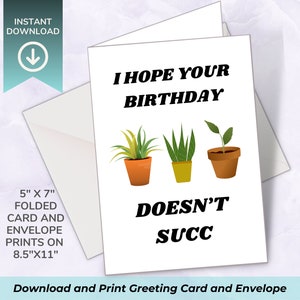 Feliz aniversario cartão comemorativo | Cartão de aniversário engraçado | Cartão de felicitações imprimível 5x7 | cartão digital | Envelope imprimível