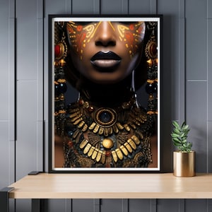 Ethnik woman Framed black wood poster