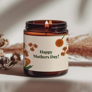 Premium Happy Mothers Day Soy Candle – Long Burn Time, Vegan Scents, Hand-Poured, Sustainable, Home Decor, Gift Idea