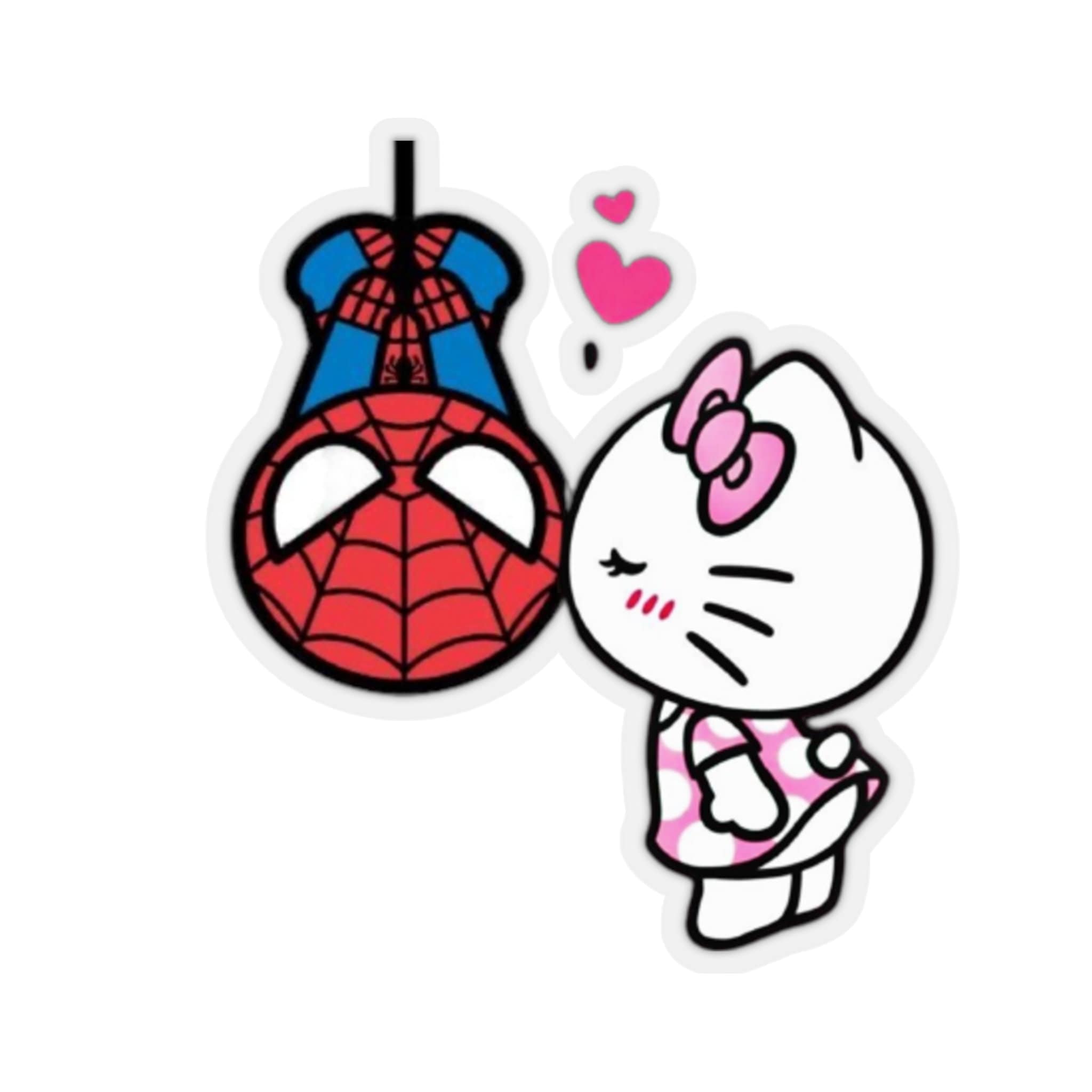 Hello Kitty Meets Spiderman A Superhero Romance Sticker Etsy