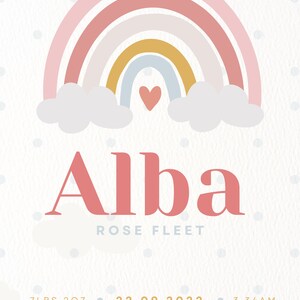 A4 Personalised Baby print / Newborn Gift / Nursery Decor / Personalised Baby Birth Details / Nursery Print