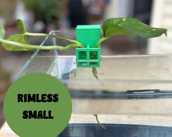 Aquarium Plant Holder for Rimless Fish Tanks Pothos Plant Holder 3D Printed &quot;The Small&quot;