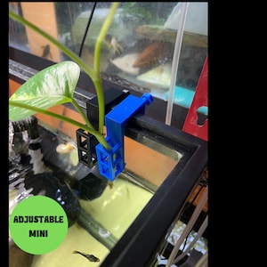 Adjustable Aquarium Plant Holder for 10-200 gallon Fish Tanks Pothos Plant Holder 3D Printed &quot;The Adjustable Mini&quot;