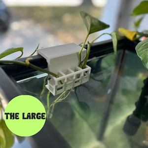 Aquarium Plant Holder Adjustable for 10–200 gallon Fish Tanks Pothos Plant Holder 3D Printed "The Large"