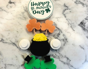 3D Printed Lego-Inspired St. Patrick's Day Holiday Accessory Bundle For Giant Wreath Teacher Classroom Housewarming Gift