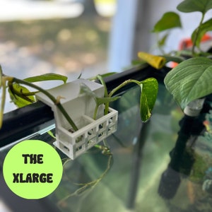 Aquarium Plant Holder Adjustable for 10–200 gallon Fish Tanks 3D Printed Pothos Plant Holder &quot;The XLarge&quot;