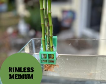 Aquarium Plant Holder Adjustable for 10–125 gallon Rimless Fish Tanks Pothos Plant Holder 3D Printed &quot;The Medium&quot;