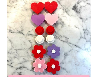 3D Printed Lego-Inspired Valentine's Day Holiday Accessory Bundle For Giant Wreath Teacher Classroom Housewarming Gift