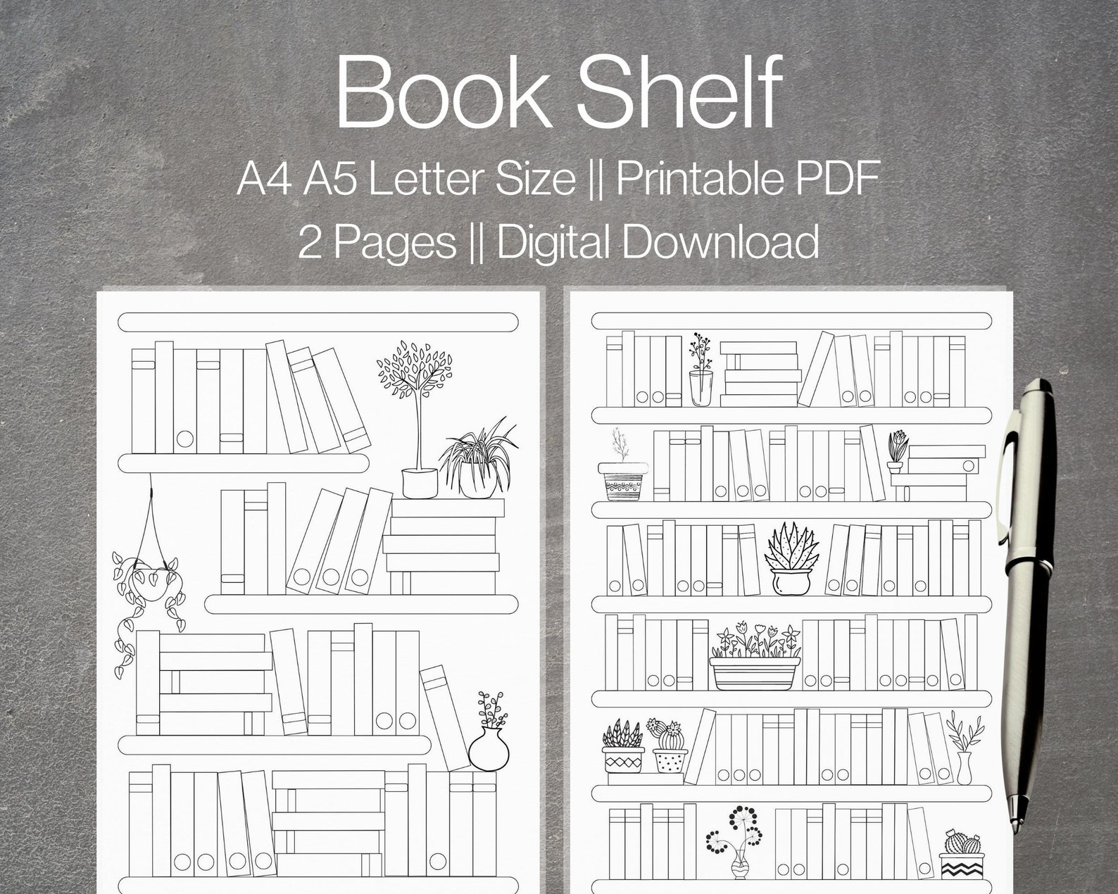 Bookshelf Printable Template | Book Tracker | Reading Challenge 50-100 ...