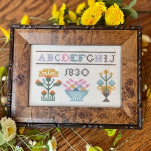 When Flowers Bloom - 1830 - Reimagined Sampler - The Proper Stitcher - PDF Download - Cross Stitch Pattern