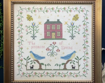 Obietnica wiosny - nowy sampler - The Proper Stitcher - POBIERZ PDF - Wzór do haftu krzyżykowego