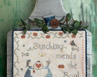 Il cucito ripara l'anima - MODELLO DI CARTA - Punto croce - The Proper Stitcher - Design originale