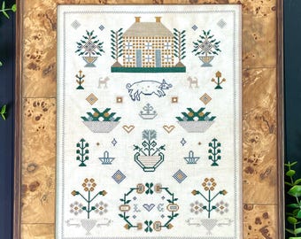 Bountiful Sampler - Schema punto croce - COPIA CARTACEA - The Proper Stitcher - Sampler di riproduzione
