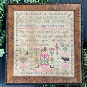 Hannah Welch - Reproduction Sampler - PAPER COPY - Cross Stitch Pattern - The Proper Stitcher