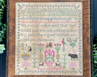 Hannah Welch - Sampler di riproduzione - COPIA CARTAcea - Schema punto croce - The Proper Stitcher