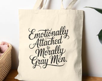 Morally Gray Men Cotton Canvas Tote Bag - Book Lover Gift, Fantasy Library Tote