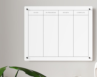 Kanban Board Acrylic Kanban Board Kanban Wall Dryerase Board Kanban Organizational Board