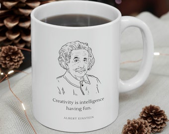 Einstein mok Einstein citaat mok cadeau voor leraar cadeau voor natuurkunde leraar cadeau voor papa cadeau voor wetenschap leraar cadeau Einstein cadeau voor nerd