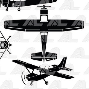 Cessna-172 aircraft  set  -   vector file (*eps)!