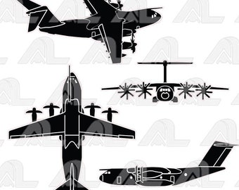 Airbus A-400M aircraft  -   vector set file (*eps)!