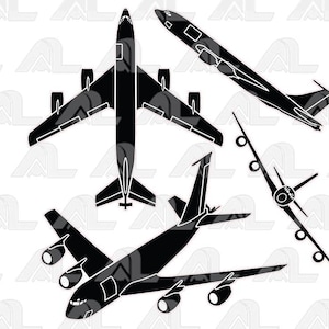 KC-135 Stratotanker airplane -   vector set  file (*eps)!