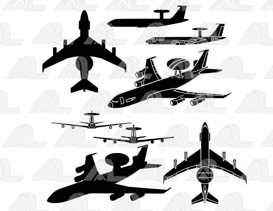 Boeing E-3 Awacs  -   vector set file (*eps)!