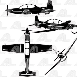 Beechcraft T-6 Texan II - ¡archivo de conjunto vectorial (*eps)!