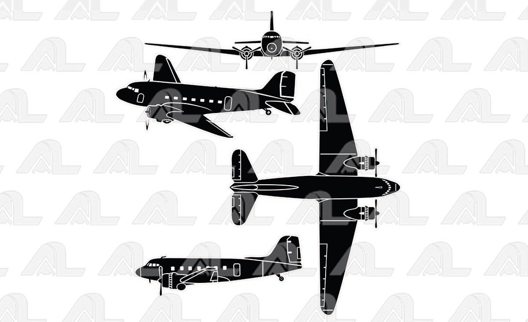 DC-3 Airplane Vector Set - Vector File (*eps)! - Etsy
