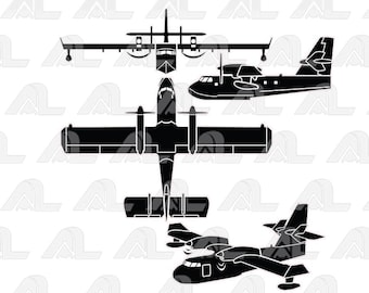 Set di file vettoriali Canadair CL-415_ (*eps)! Regalo per piloti in formato SVG