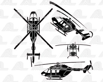 MBB Kawasaki BK117  - 4 designs    -   vector file (*eps)! pilot gift