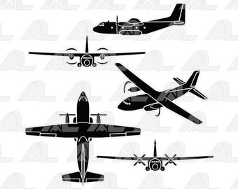 Transall C-160 Flugzeug - 5 Designs - Vektordatei (*eps)! SVG Pilot Geschenk