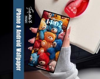 Colorful Teddy Bear Wallpaper – Fun, Cozy 4K Background for iPhone & Android | Bright Teddy Bear 4K Wallpaper - Fun, Eye-Catching Phone