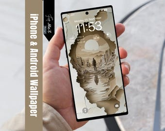 Post-Apocalyptic Paper Art Phone Wallpaper | iPhone & Samsung | iOS 18 Compatible | Captivating 3D Paper Art Phone Wallpaper