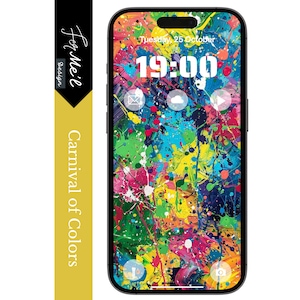 Color Burst Abstract Paint iPhone and Android Wallpaper | Vibrant Multicolor Phone Background | Artistic Phone Lock Screen