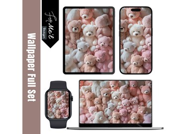 Cute & Colorful Teddy Bear Wallpaper Set for Devices – for Phone, Tablet, Desktop and  Watch | Adorable Teddy Bear Designs for All Devices