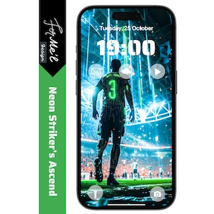 Dynamic Futuristic Football Player Wallpaper for iPhone and Android | Ultra HD 4K Digital Sports Background for Soccer Enthusiasts