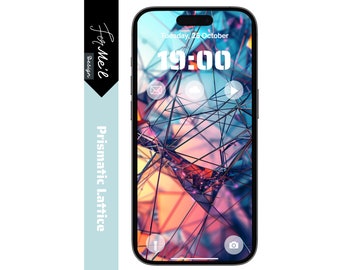 Trendy Vibrant Geometric Abstract Phone Wallpaper, Colorful Abstract Art for iPhone and Android, High-Resolution Digital Download