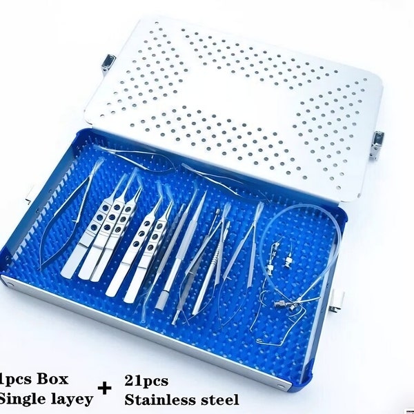 21pcs Ophthalmic Cataract Eye Micro Surgery Surgical Instruments with case box