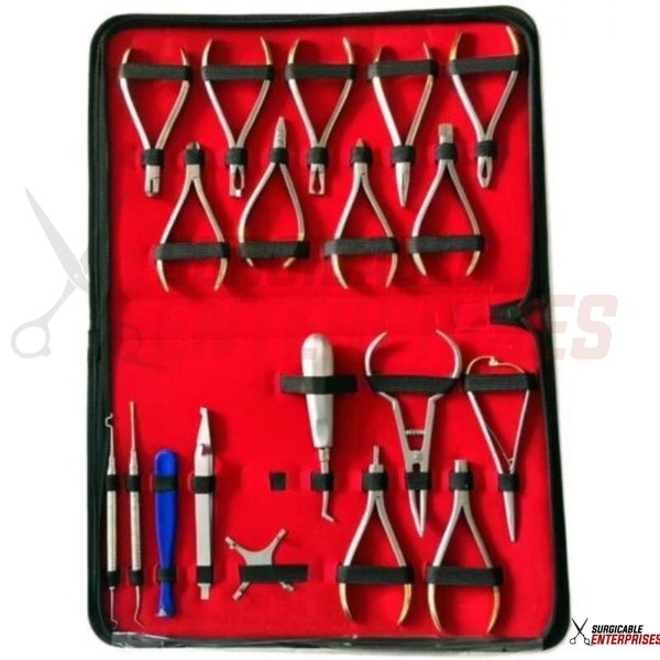 Basic orthodontics dental instruments set 19 pieces composite kit and dental kit