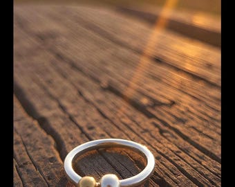 Serenity Acupressure Ring - Stress Relief at your Fingertips! Sterling Silver & 14KTGF