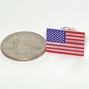 American Flag Pin Handcrafted Made in USA Mother of Pearl Red Jasper Gemstone Patriotic jewelry Veterans Gift Elegant gift boxed 50 stars