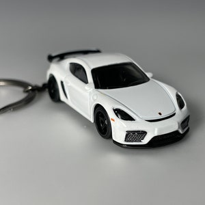 Porsche 718 Cayman GT4 Keychain, Diecast car keychain